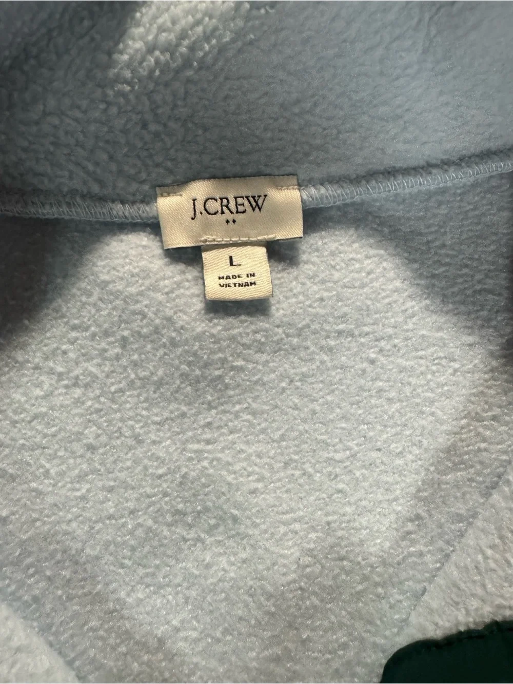 J. Crew Light Blue, Navy & Forest Green Quilted Fleece Pullover